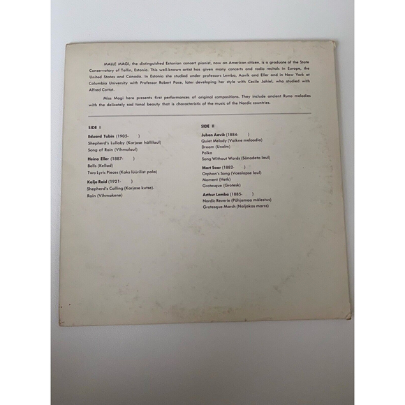 Malle Magi Estonian Pianist Plays Estonian Contemporary Music 10" LP EX SIGNED - Picture 2 of 7